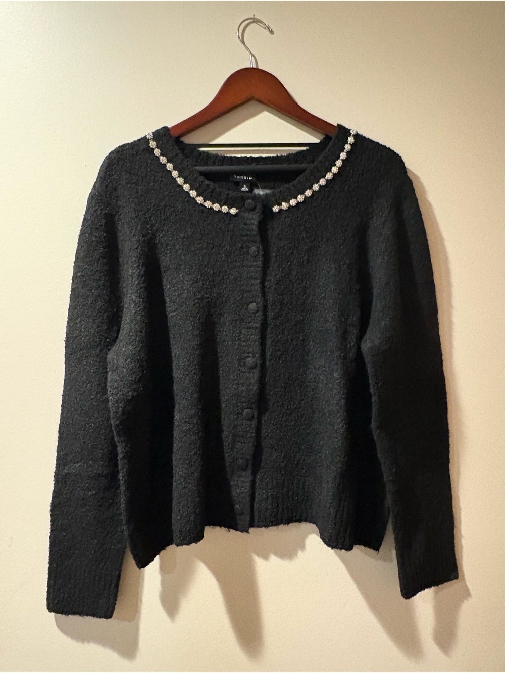Torrid Boucle Embellished Crew Neck Cardigan Plus Size 3X (22-24) NWT - Picture 6 of 9